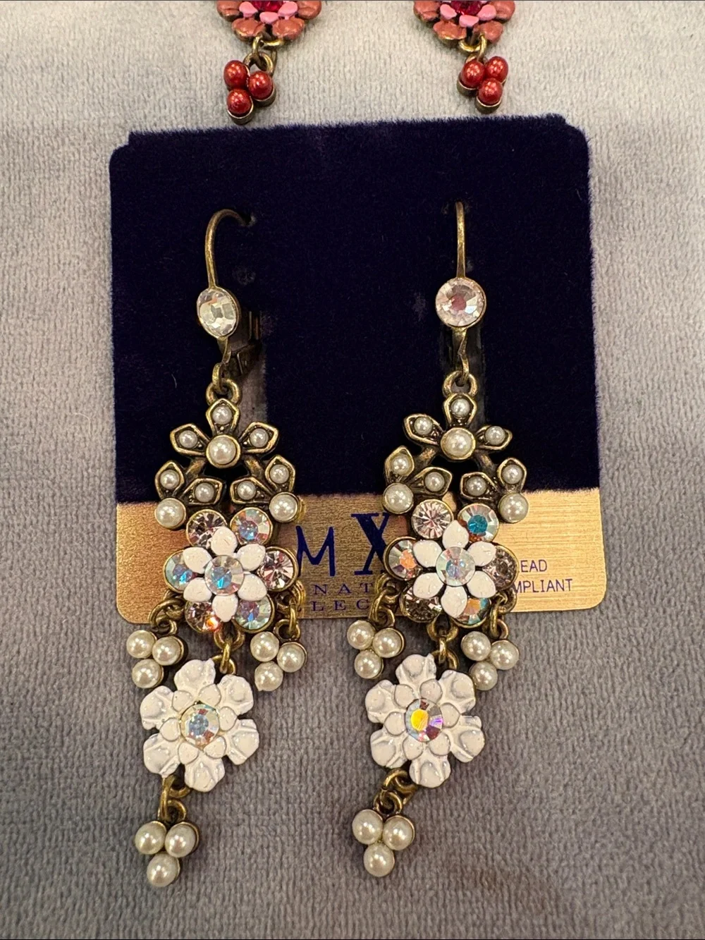 Vintage Inspired Pink Flower Whisper Dangles-NWT-Boutique